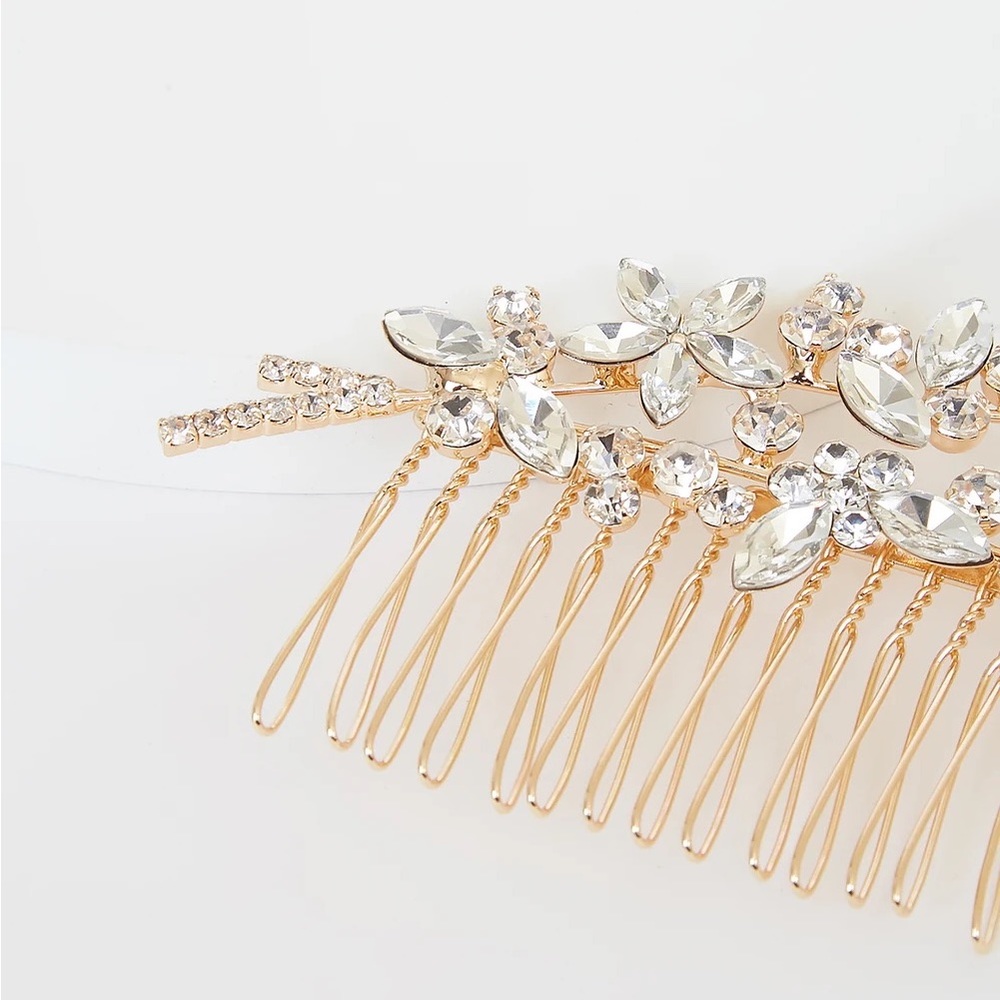 Perfect Finale Gold Rhinestone Barrette - Picture 2 of 3
